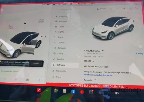 2020 Tesla Model Y Long Range Dual Motor All-Wheel Drive z USA, uszkodzony, nr VIN 5YJYGDEE8LF035966